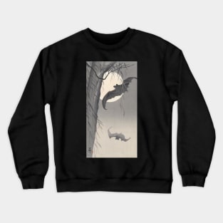 Bat and Full Moon by Ohara Koson Crewneck Sweatshirt